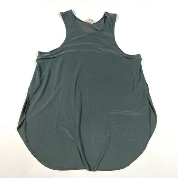 Onzie Flow Sleeveless Tank Top Glossy Grey One Size Side Slits - Picture 1 of 8